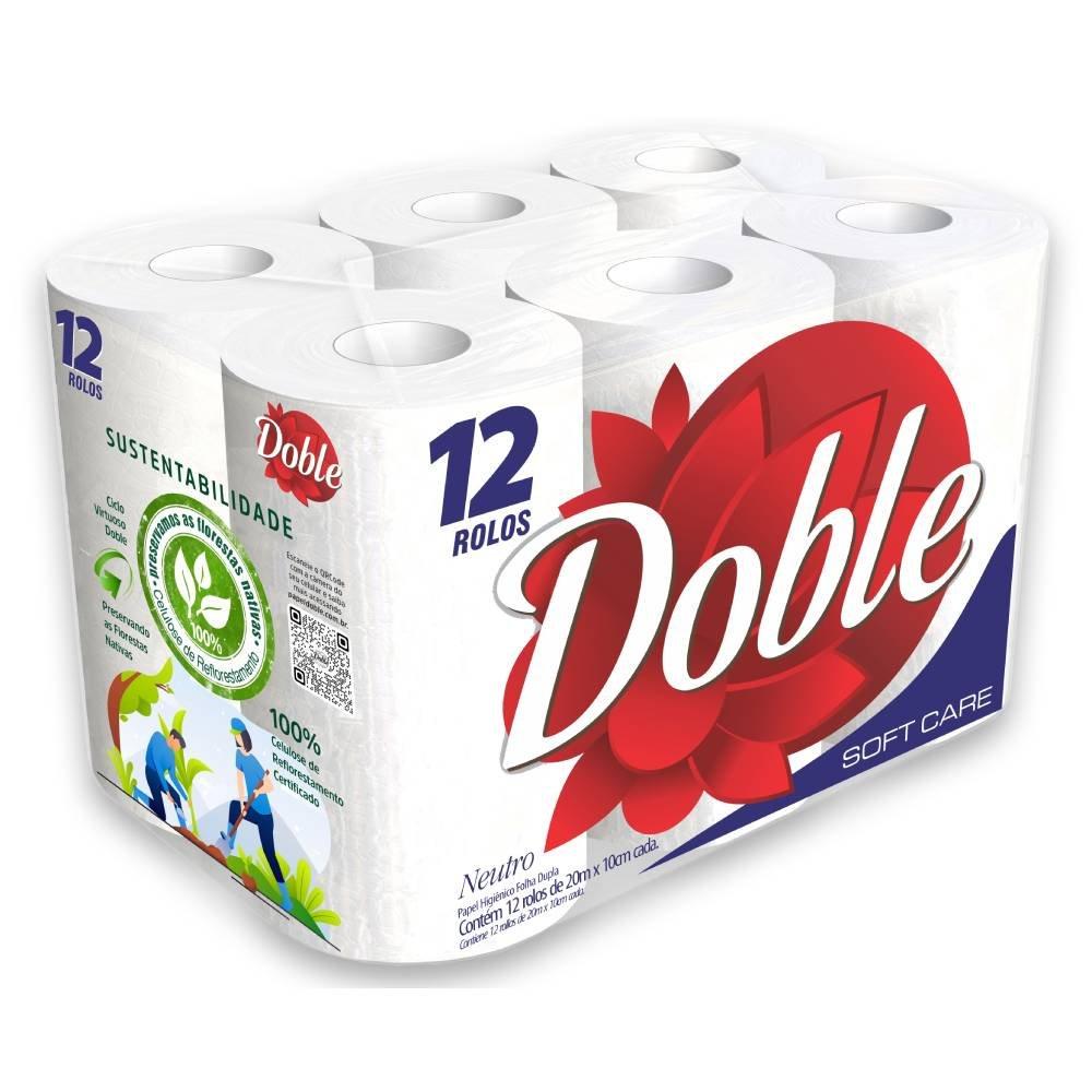 Papel Higiênico Doble Soft Folha Dupla 12x20m - 1