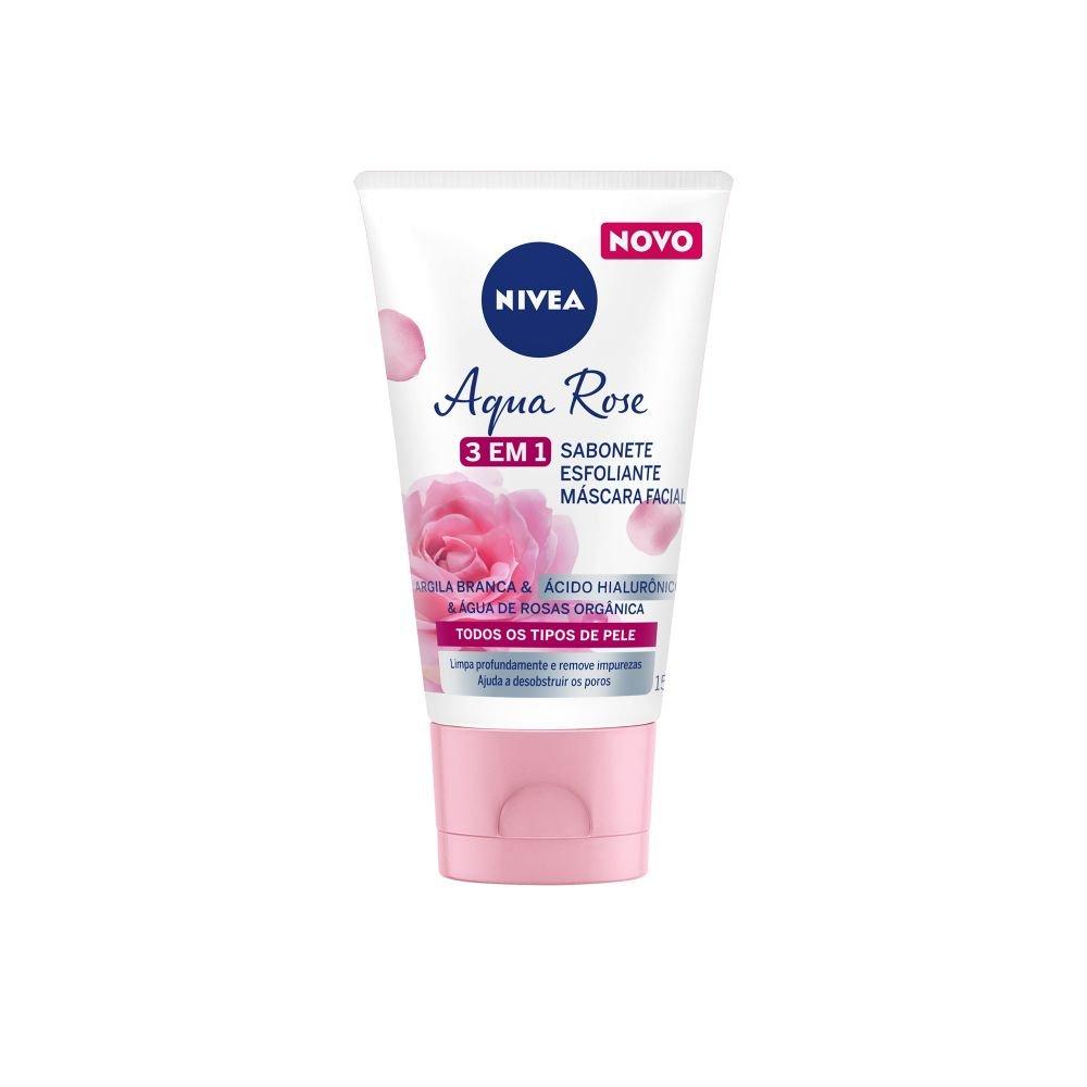 Sabonete Esfoliante Mascara Facial 3 Em 1 Nivea Aqua Rose 150ml - 3