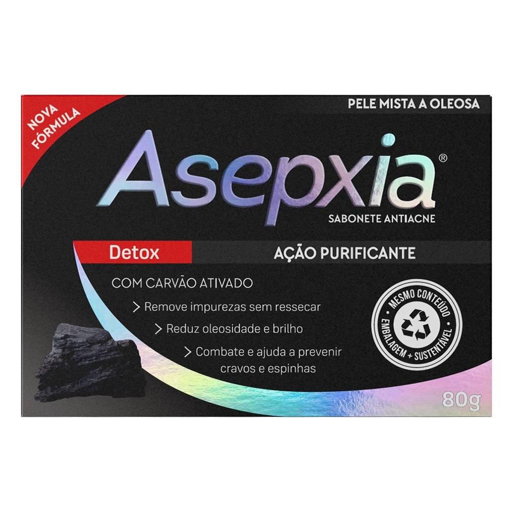 Sabonete Barra Asepxia Detox Ação Purificante Com Carvão Ativado Pele Mista E Oleosa 80g - 1