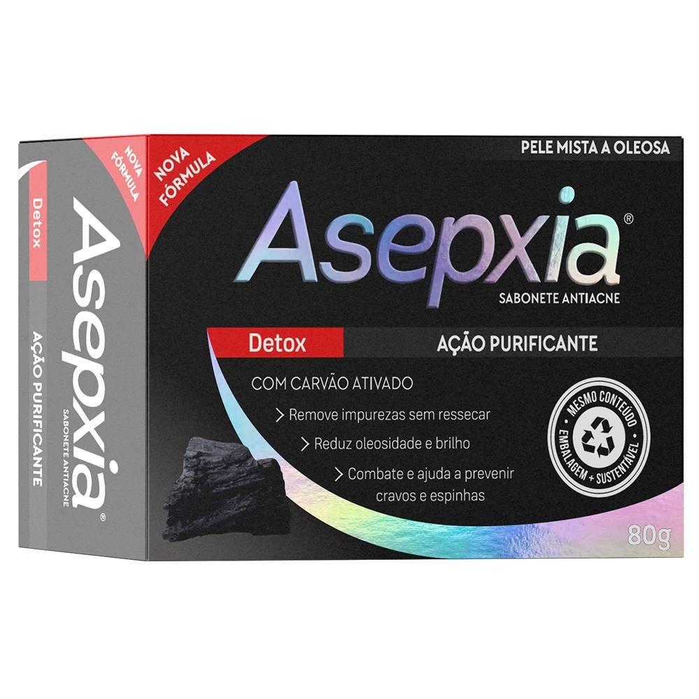 Sabonete Barra Asepxia Detox Ação Purificante Com Carvão Ativado Pele Mista E Oleosa 80g - 2