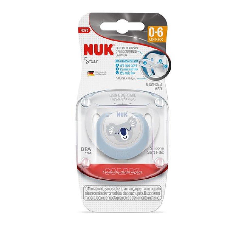 Chupeta Nuk Star Azul 0 A 6 Meses Com 1 Unidade - 1