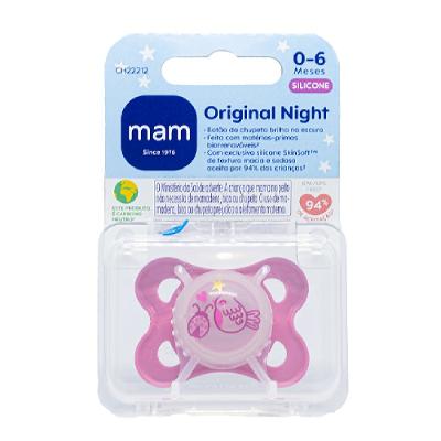 Chupeta Mam Nigth Rosa 0 A 6 Meses Com 1 Unidade