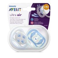 Chupeta Avent Ultra Air Azul 6 A 18 Meses Com 2 Unidades - 1
