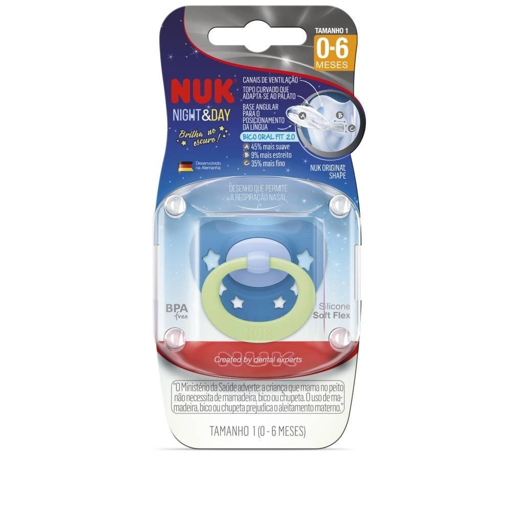 Chupeta Nuk Night & Day Azul 0 A 6 Meses Com 1 Unidade - 1