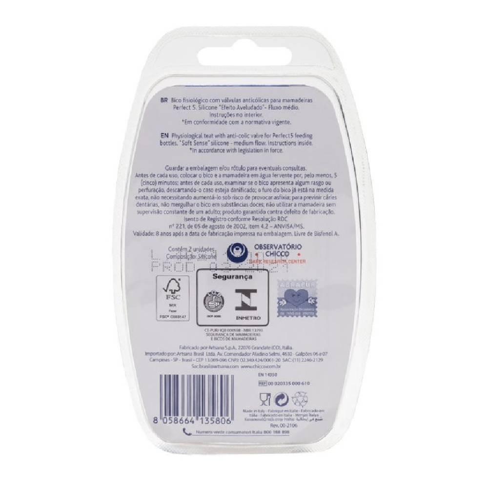 Bico Para Mamadeira Chicco Perfect 5 Fluxo Rápido Com 2 Unidades - 3
