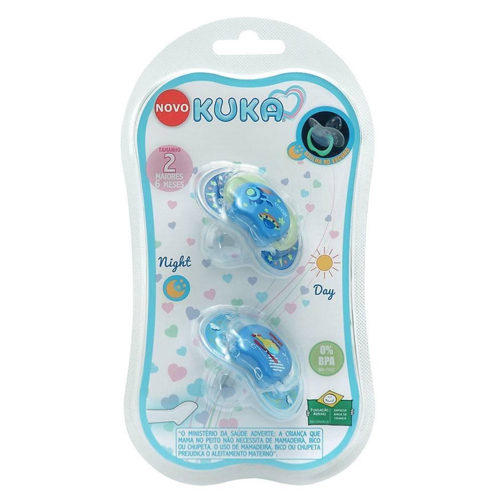 Chupeta Kuka Lumina Azul 6 Meses + Com 2 Unidades - 4