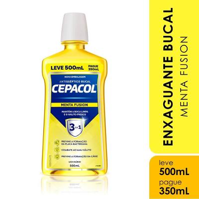 Enxaguante Bucal Cepacol Menta Fusion Pague 350ml Leve 500ml