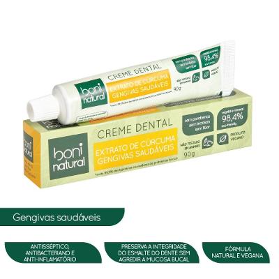 Creme Dental Boni Natural Hortelã E Cúrcuma 90g