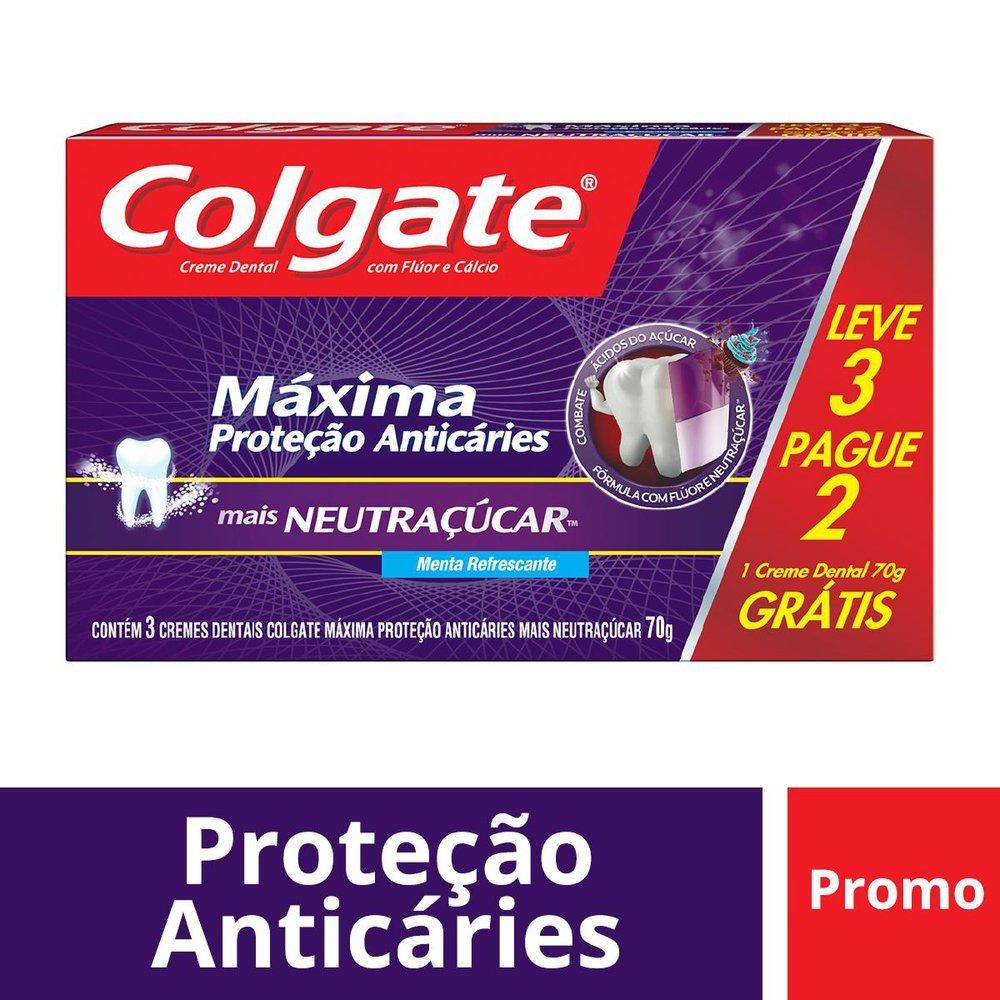 Kit Creme Dental Colgate Máxima Proteção Anticáries Neutraçúcar 70g Leve 3 Pague 2 - 6