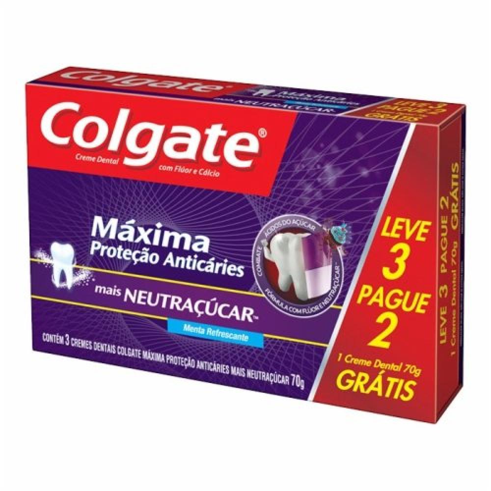 Kit Creme Dental Colgate Máxima Proteção Anticáries Neutraçúcar 70g Leve 3 Pague 2 - 7