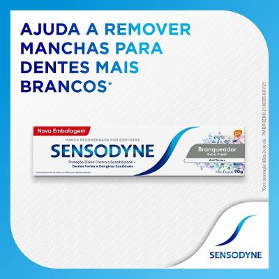 Kit Creme Dental Sensodyne Dentes Sensíveis Branqueador Extra Fresh 90g + Limpeza Profunda 90g