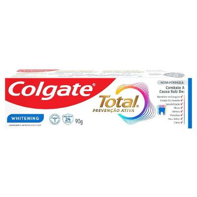 Creme Dental Colgate Total Whitening Anticárie Com Flúor 90g