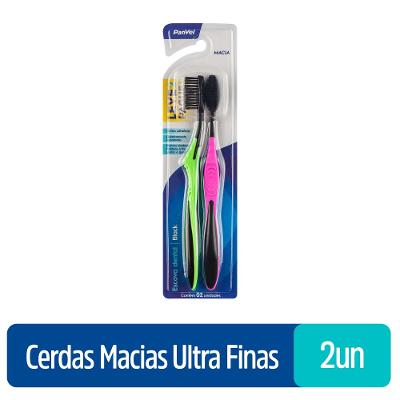 Escova Dental Panvel Slim Soft Black Sortida Leve 2 Pague 1