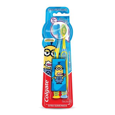 Kit Escova Dental Infantil Extra Macia Colgate Smiles Minions 6+ Anos - 2 Unidades