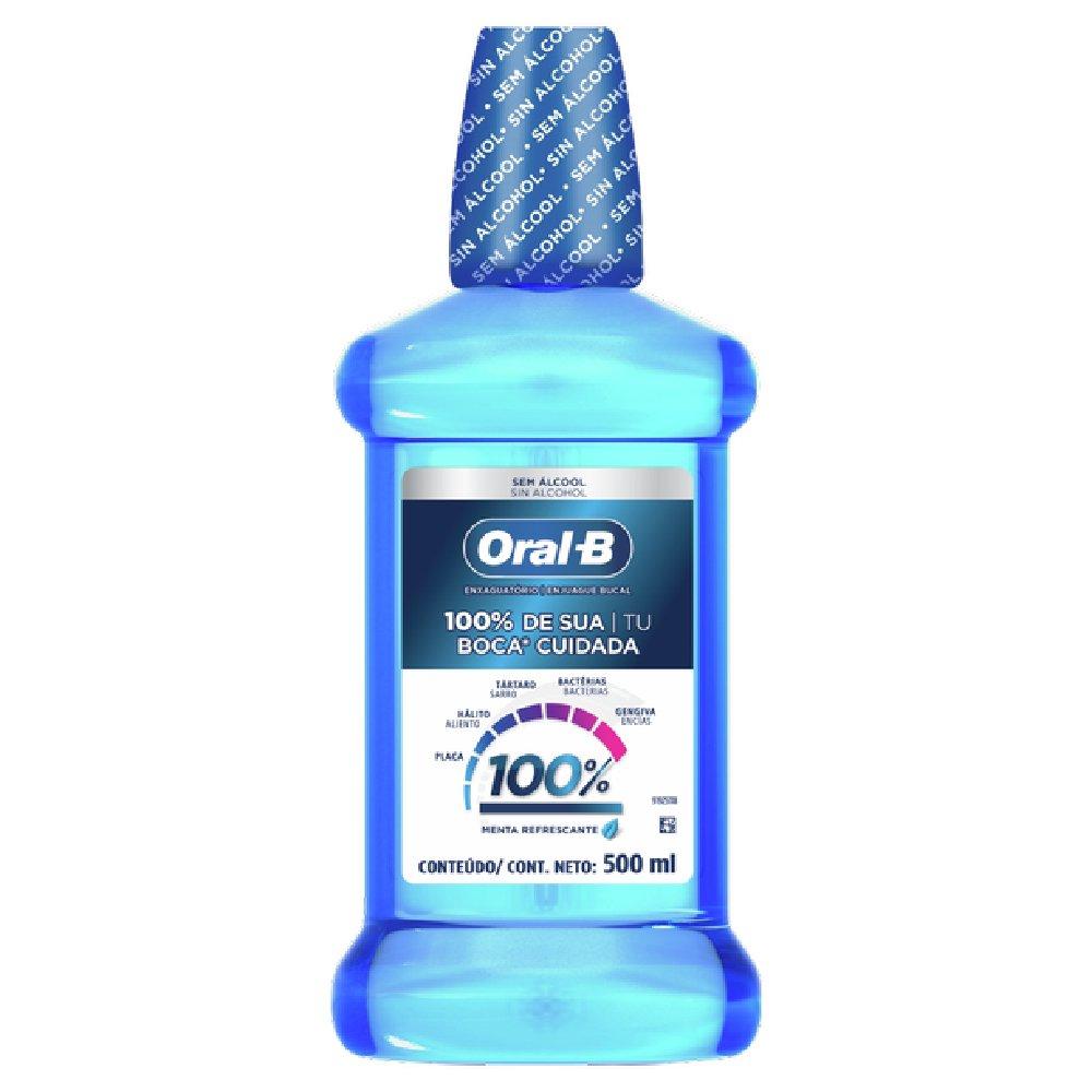 Enxaguante Bucal Oral B 100%, Sem Álcool Sabor Menta 500ml - 2