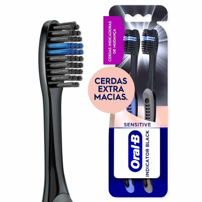 Kit Escova Dental Oral-b Indicator Black Com Cerdas Inteligentes 2 Unidades