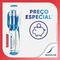 Kit Promocional Escova De Dente Para Dentes Sensíveis Sensodyne Gentle Com 3 Unidades