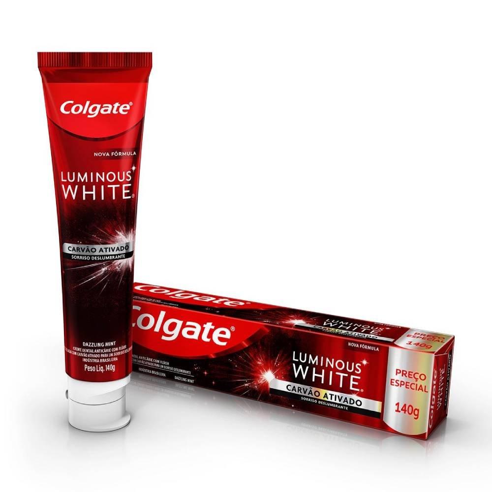 Creme Dental Clareador Colgate Luminous White Carvão Ativado 140g - 1