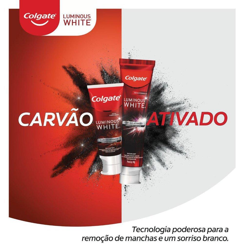 Creme Dental Clareador Colgate Luminous White Carvão Ativado 140g - 4