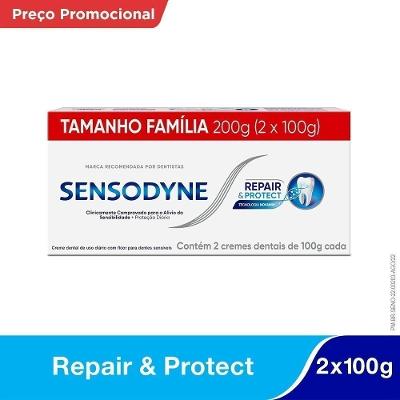 Kit Sensodyne Creme Dental Repair & Protect 100g Com 2 Unidades