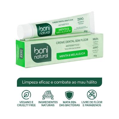 Creme Dental Boni Natural Menta E Melaleuca 90g