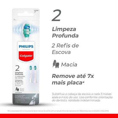 Refil Para Escova Elétrica Colgate Philips Sonicpro Limpeza Profunda 2 Unidades