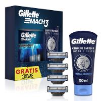 Kit Carga Para Aparelho De Barbear Gillette Mach3 4 Un + Grátis Creme De Barbear Rosto E Corpo 150ml - 5