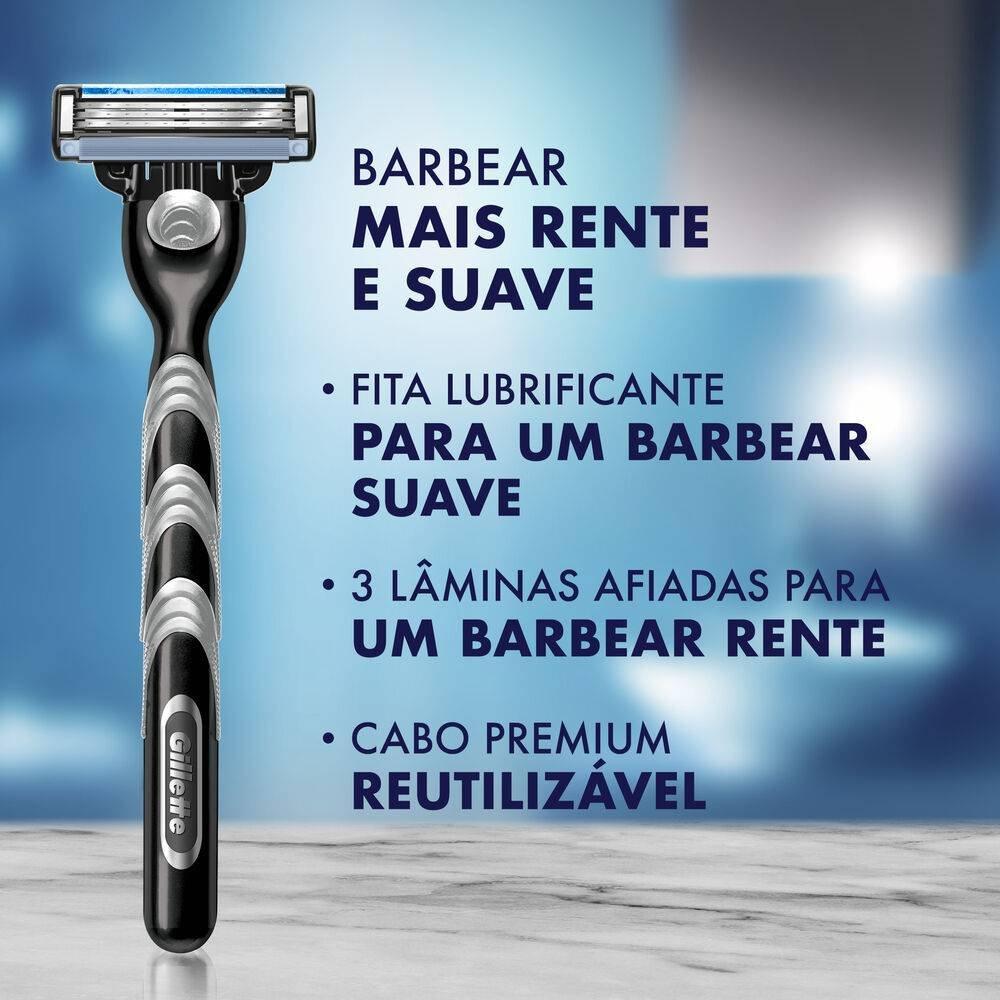 Kit Carga Para Aparelho De Barbear Gillette Mach3 12 Unidades Gratis Necessaire - 2