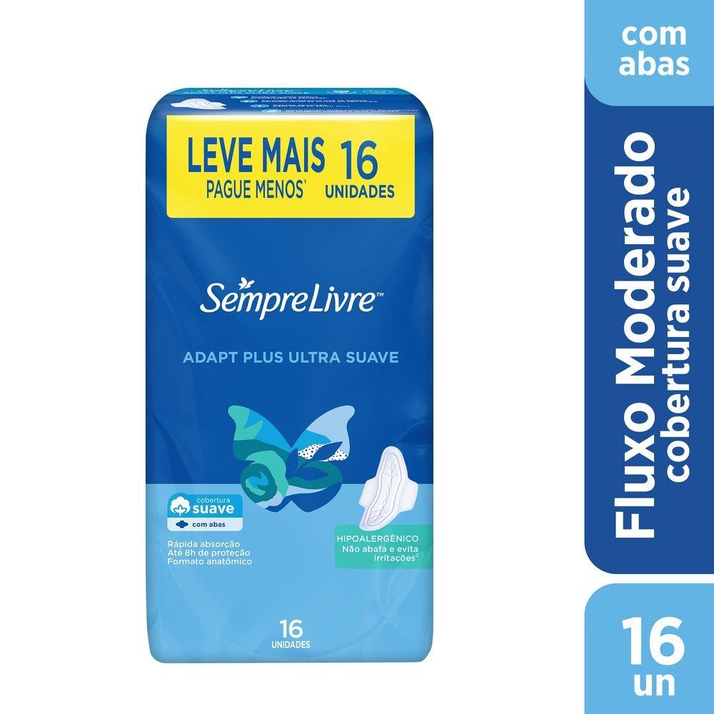 Absorvente Sempre Livre Adapt Plus Suave Com Abas Leve 16 Pague 14 - 1