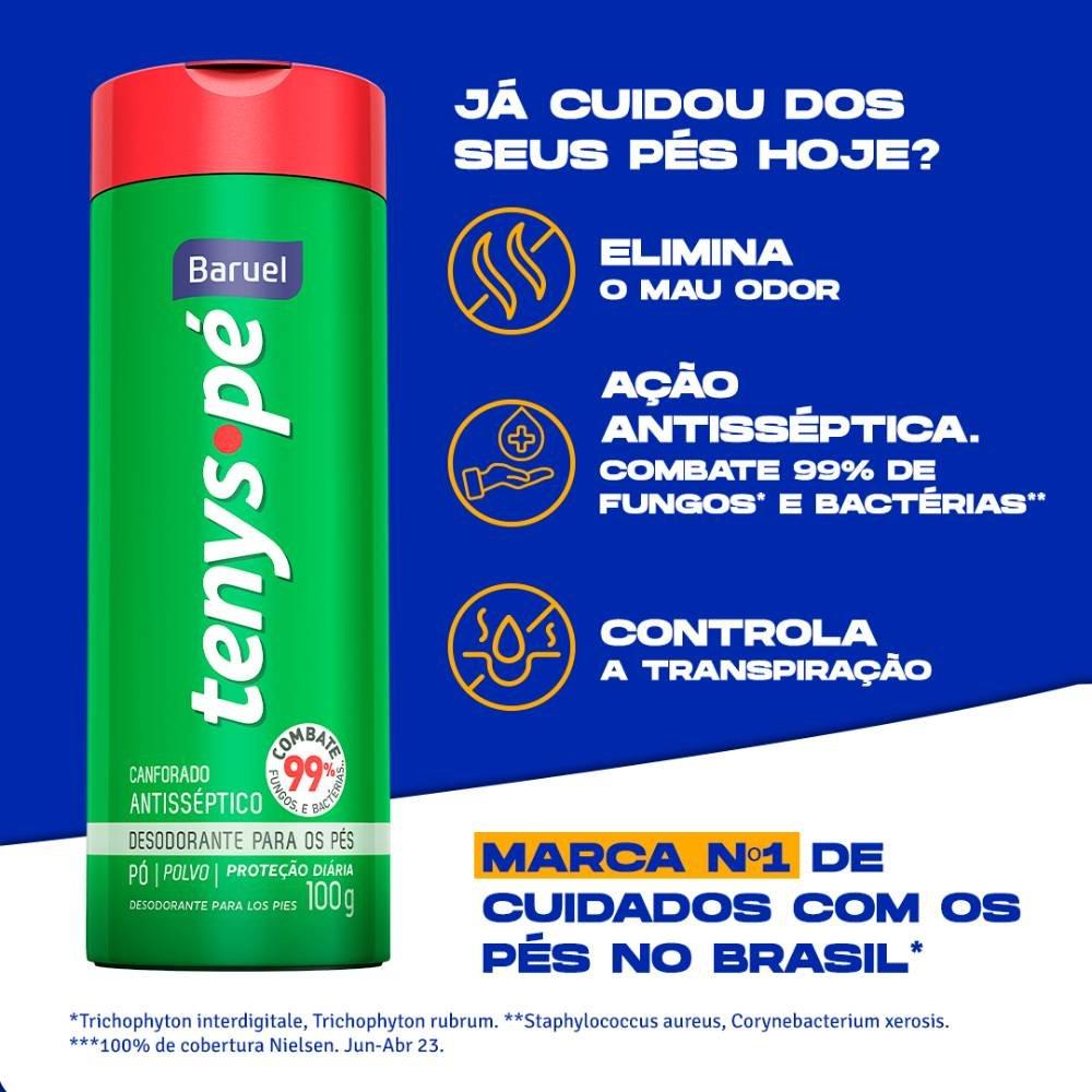 Tenys Pé Desodorante Para Os Pés Pó Canforado 100g - 3