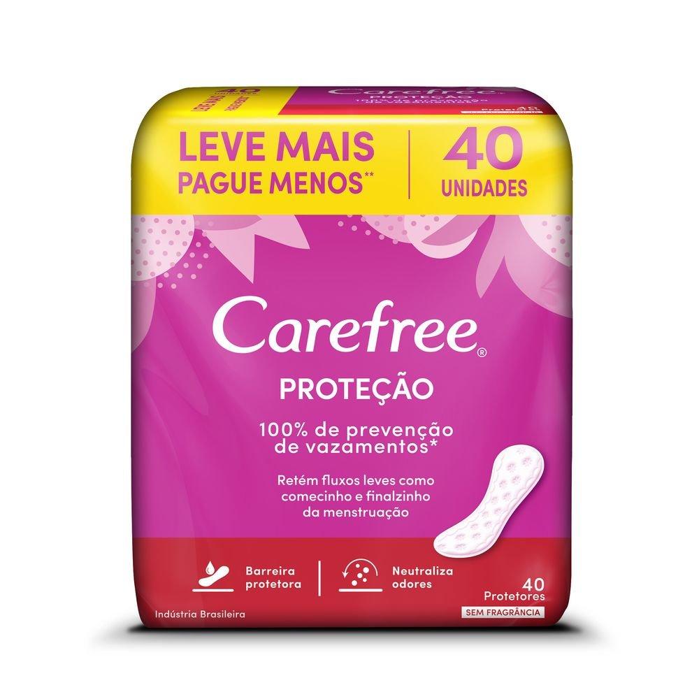 Carefree Protetor Diário Proteção Sem Perfume 40 Unidades - 1