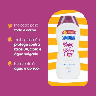 Protetor Solar Sundown Praia E Piscina Fps 70 200ml