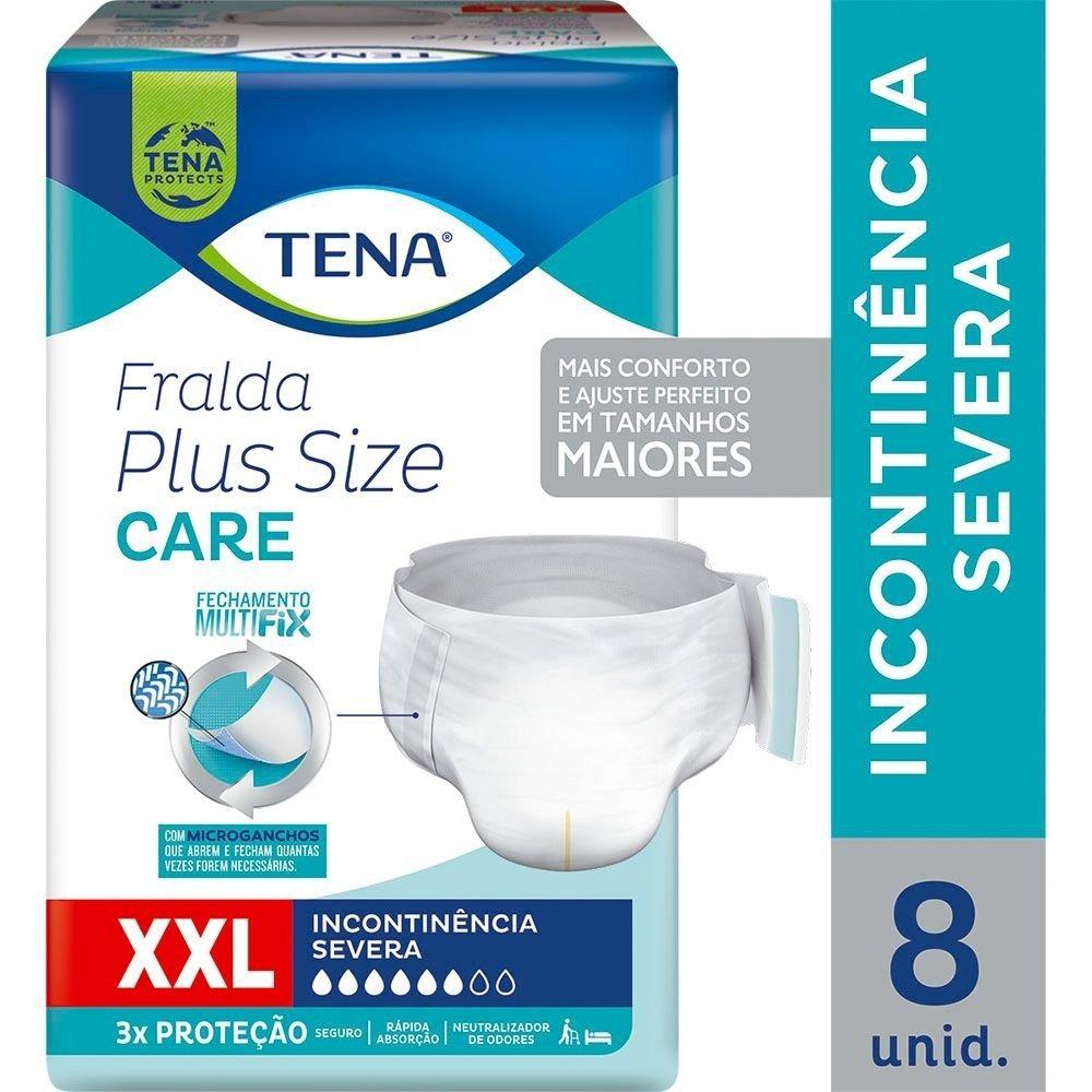 Fralda Geriátrica Tena Plus Size Care Xxl 8 Unidades - 1