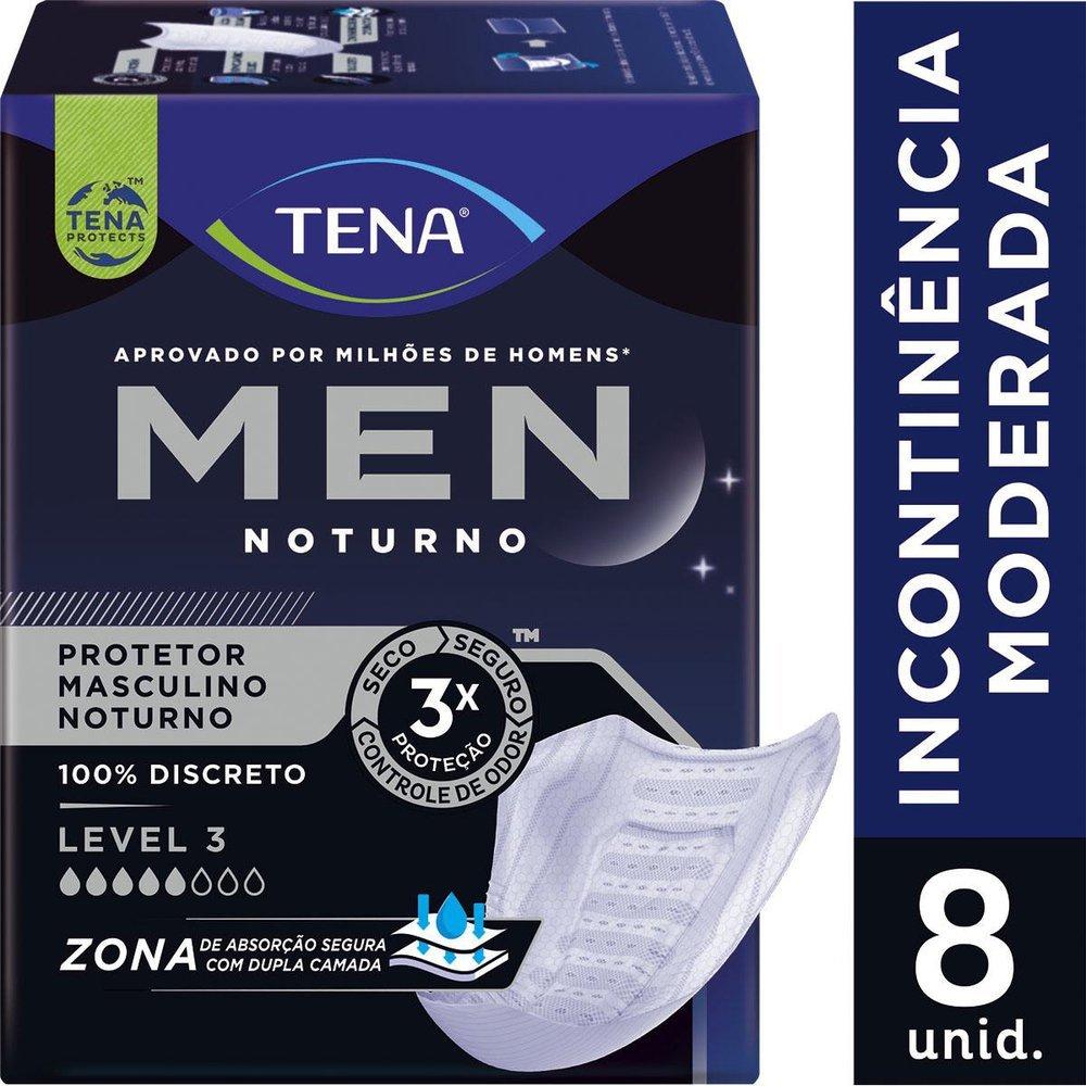 Absorvente Protetor Masculino Tena Men Level 3 Noturno 8 Unidades - 1