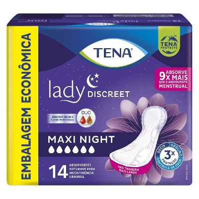 Absorvente Tena Para Incontinência Urinária Lady Discreet Maxi Night 14 Unidades