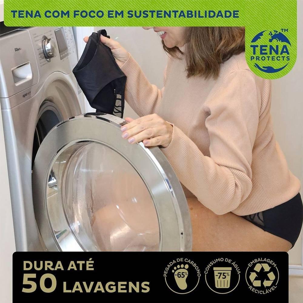 Calcinha Absorvente Lavável Tena Preta M - 4