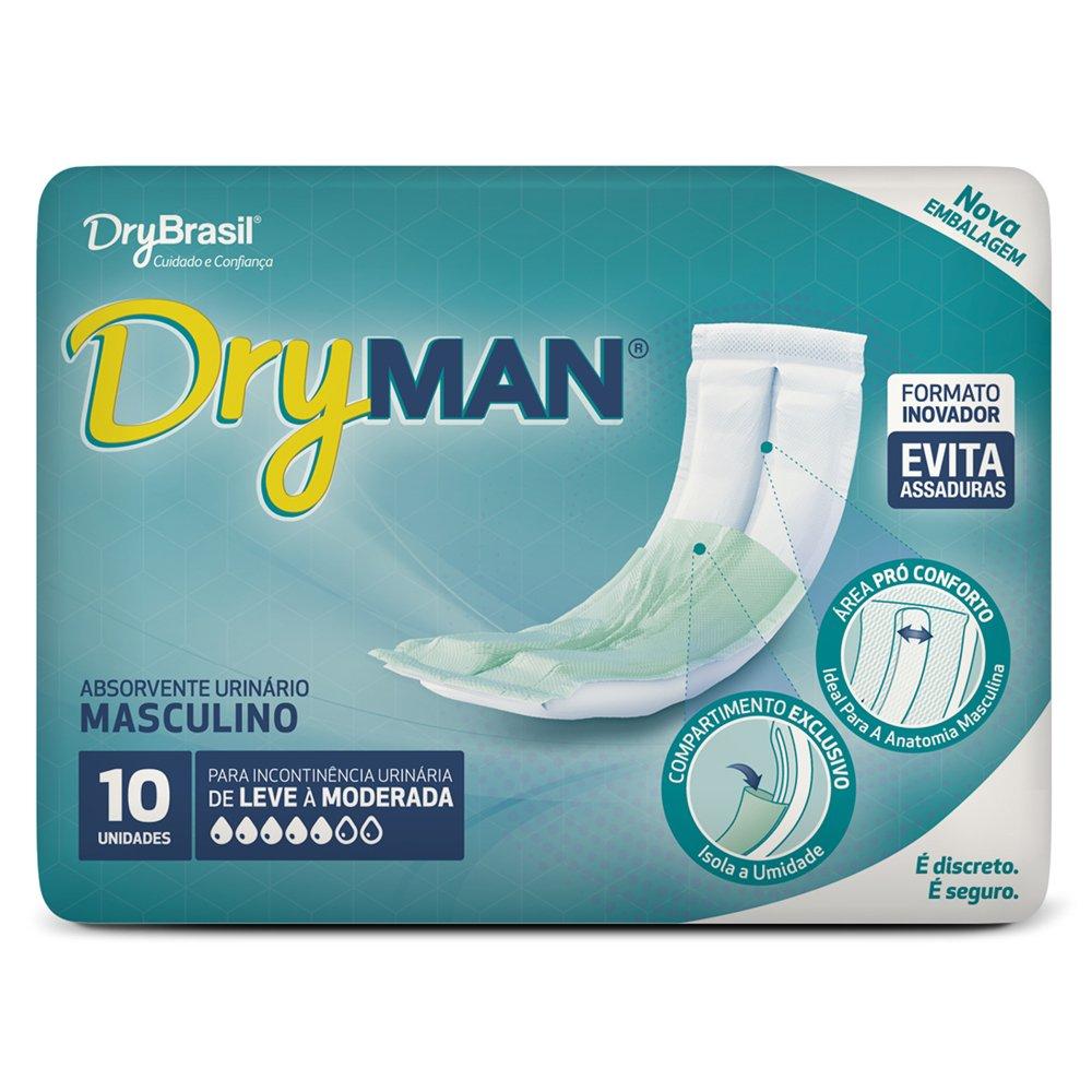 Absorvente Para Incontinência Dryman Masculino Com 10 Unidades - 1