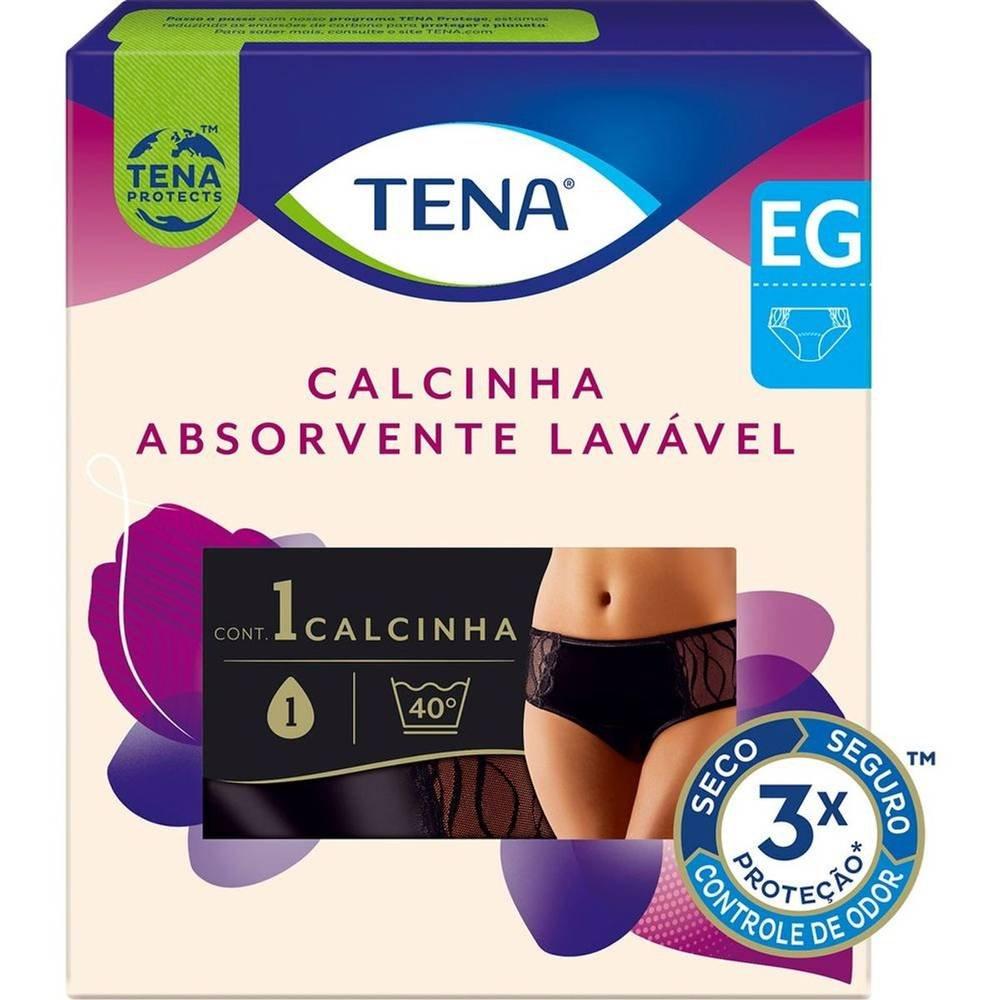 Calcinha Absorvente Lavável Tena Preta Eg - 2