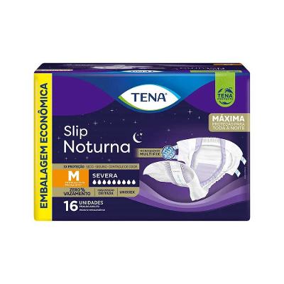 Fralda Geriátrica Tena Slip Noturna M 16 Unidades