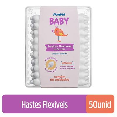 Hastes Flexíveis Panvel Baby 50 Unidades