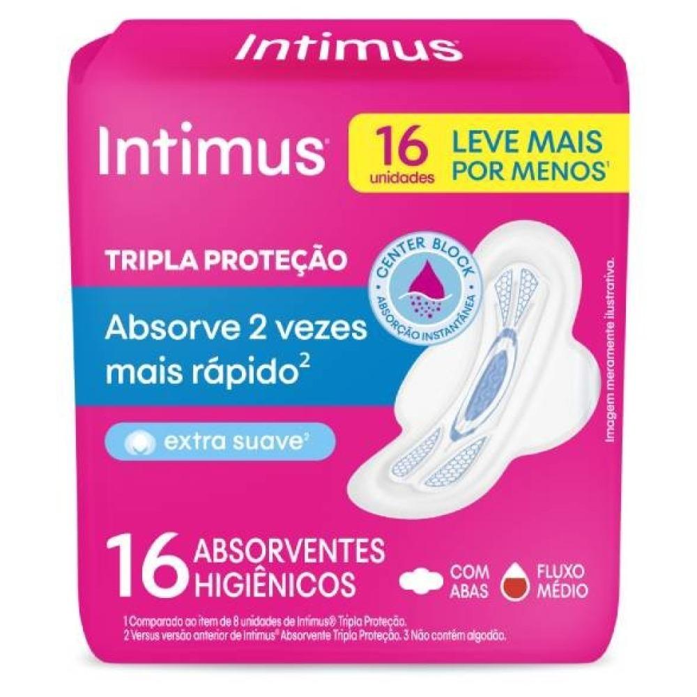 Absorvente Externo Intimus Tripla Proteção Suave Com Abas Leve 16 Pague 14 - 1