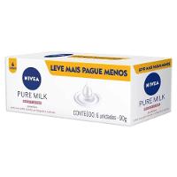 Kit Sabonete Em Barra Nivea Pure Milk Sensitive Promo 6 Unidades 90g Cada - 1