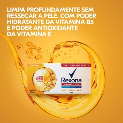 Sabonete Em Barra Rexona Antibacterial Multivitaminas 6 Unidades 84g Cada