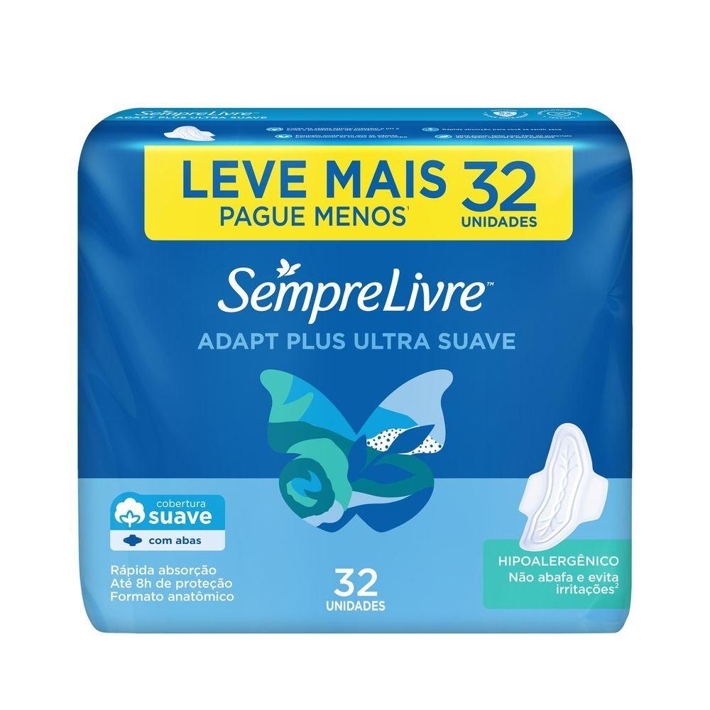 Absorvente Sempre Livre Adapt Plus Suave Com Abas Leve 32 Pague 24 - 2