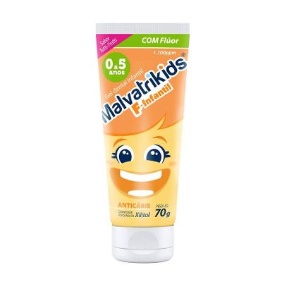 Creme Dental Em Gel Malvatrikids F-infantil 0 A 5 Anos 70g