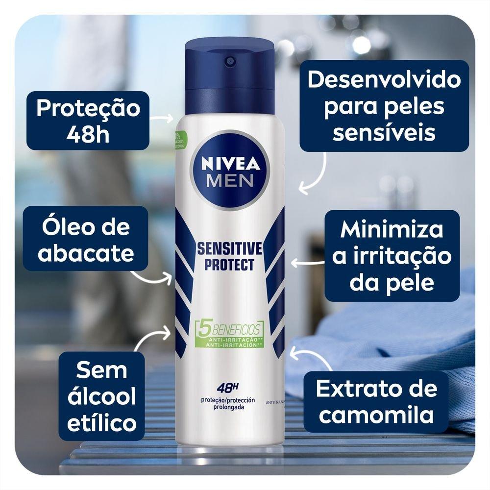 Desodorante Aerossol Nivea Men Derma Control Sensitive 150ml - 4