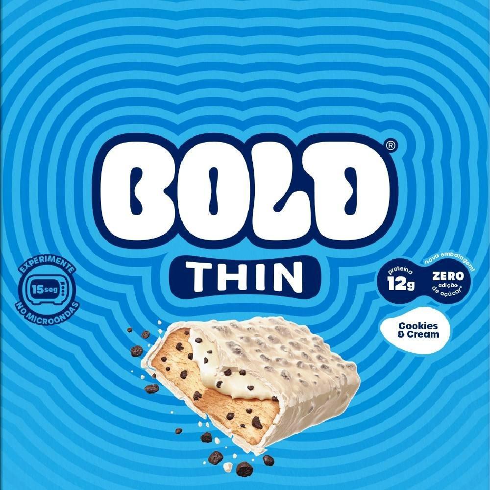 Barra De Proteína Bold Thin Cookies & Cream 40g - 4