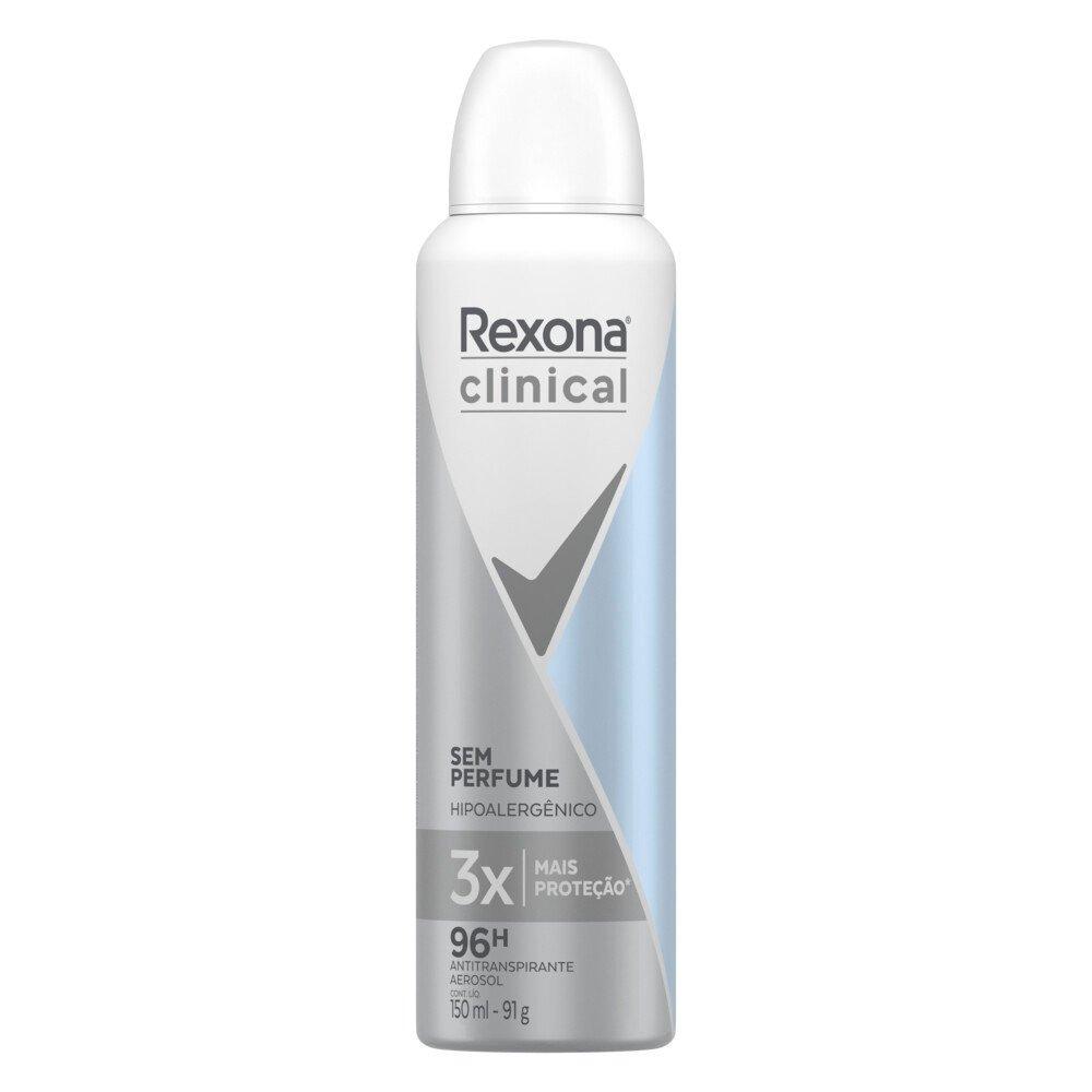 Desodorante Antitranspirante Aerosol Rexona Clinical Sem Perfume 150ml - 2