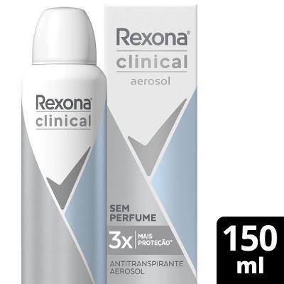 Desodorante Antitranspirante Aerosol Rexona Clinical Sem Perfume 150ml