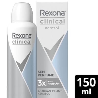 Desodorante Antitranspirante Aerosol Rexona Clinical Sem Perfume 150ml